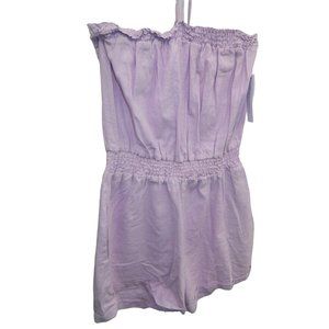 Kendall & Kylie Kk7000 Romper Lavender Lilac Purple Size L Blend Linen Spaghetti